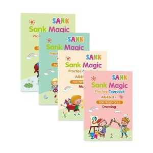 KidBook, 4-częściowy zestaw zeszytów do pisania i rysowania za pomocą Magic Pen, który automatycznie znika po wyschnięciu